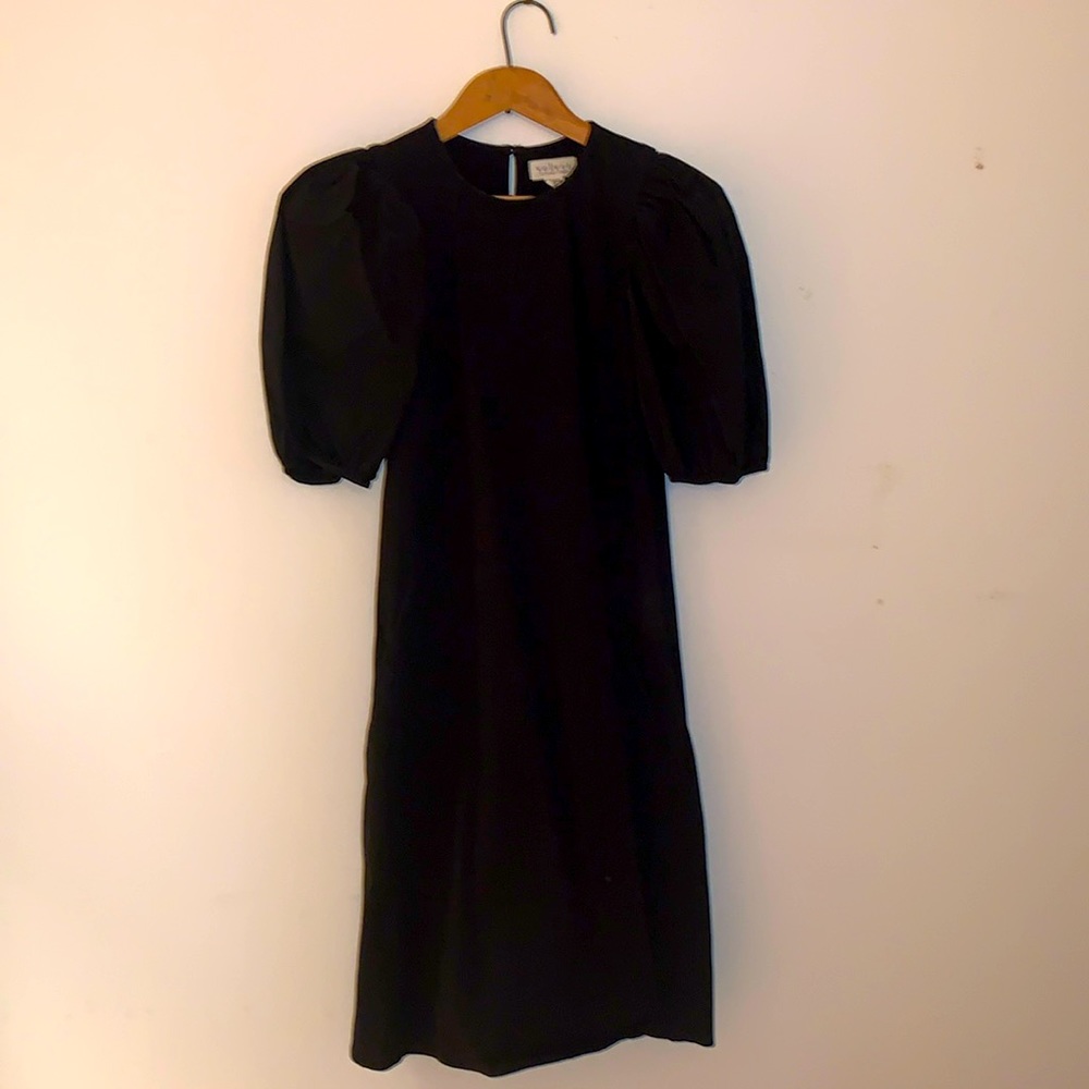 Puff sleeve black dress